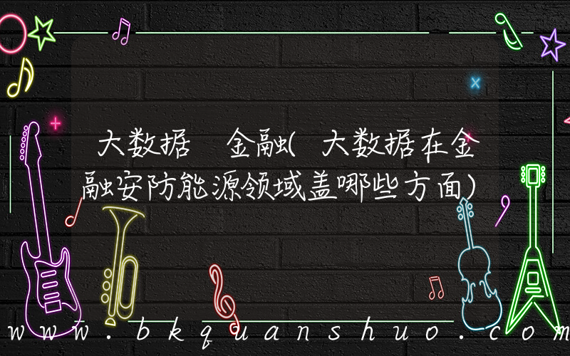 大数据 金融(大数据在金融安防能源领域盖哪些方面)